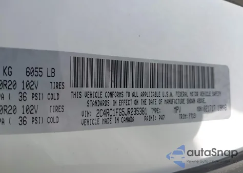 2018 Chrysler Pacifica Touring Plus from USA, damaged, VIN 2C4RC1FG5JR235381